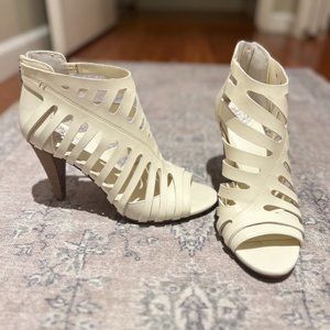 Vince Camuto Cream Laser Cut Booties